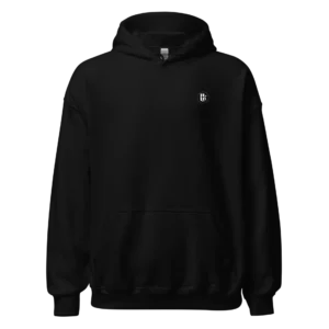 Sweat à capuche Loakap chromart noir avec logo imprimé à l’avant, modèle de la collection de sweats imprimés Loakap