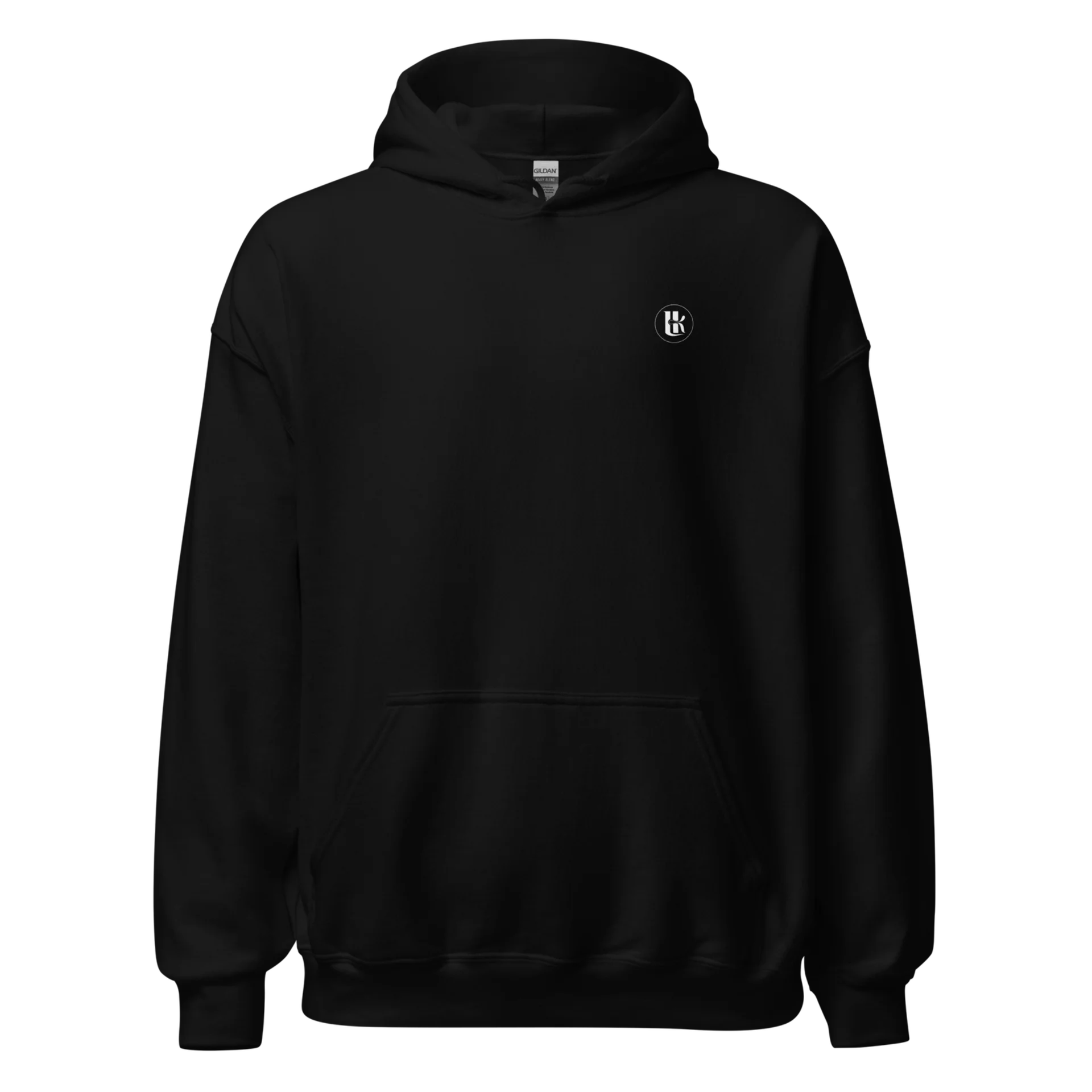 Sweat à capuche Loakap chromart noir avec logo imprimé à l’avant, modèle de la collection de sweats imprimés Loakap