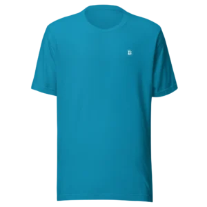 T-shirt Loakap coral-hippocampe-brillance turquoise avec logo imprimé devant, modèle de la collection de t-shirts imprimés Loakap