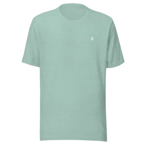 T-shirt Loakap mojito cocktail vrt turquoise chiné avec logo imprimé devant, modèle de la collection de t-shirts imprimés Loakap