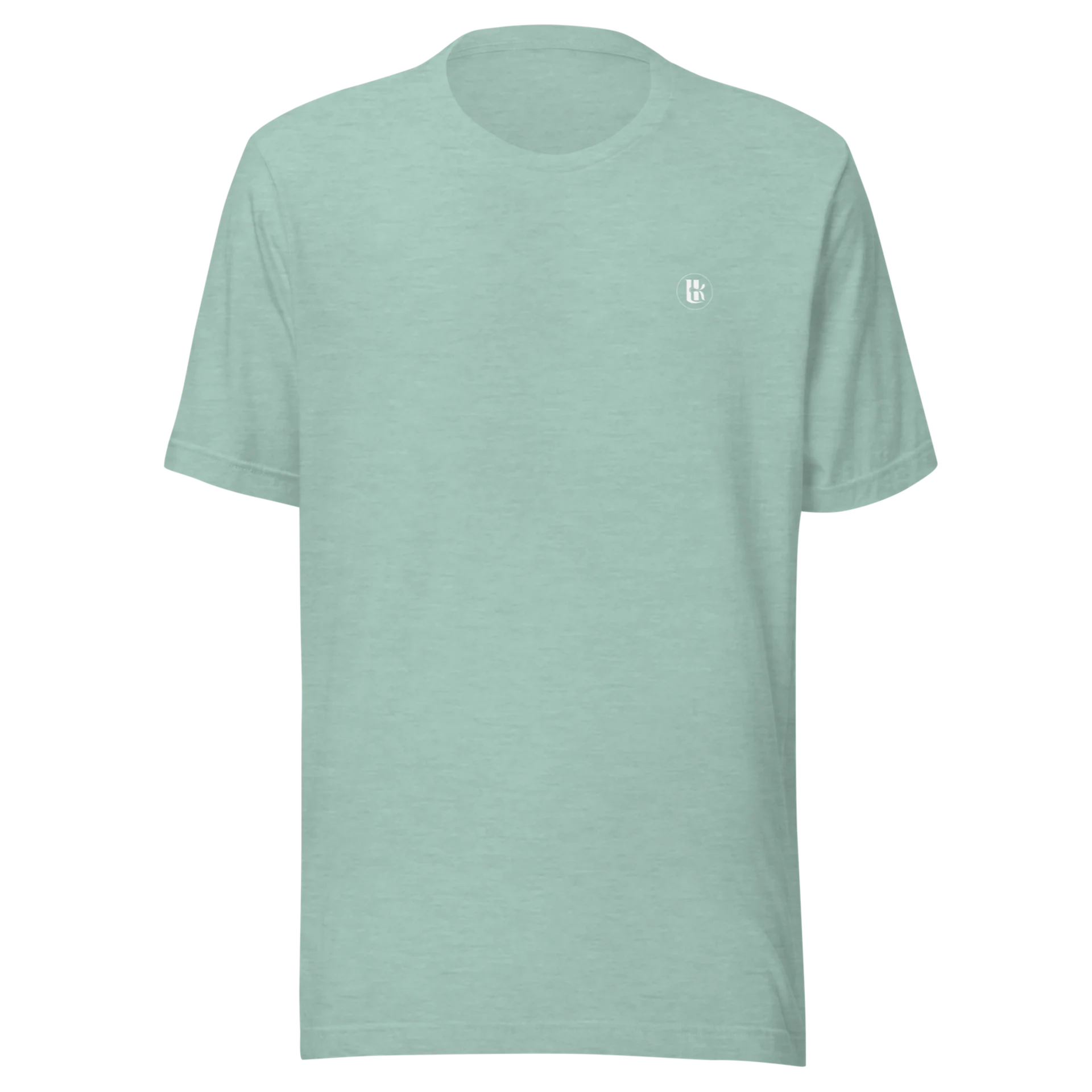 T-shirt Loakap mojito cocktail vrt turquoise chiné avec logo imprimé devant, modèle de la collection de t-shirts imprimés Loakap